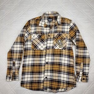 Dogg Supply by Snoop Dogg brown‎ plad flannel shirt men's L